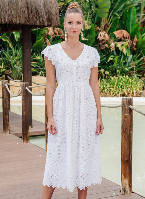 Kleid Weiß 23F-832 C FRESH COTTON